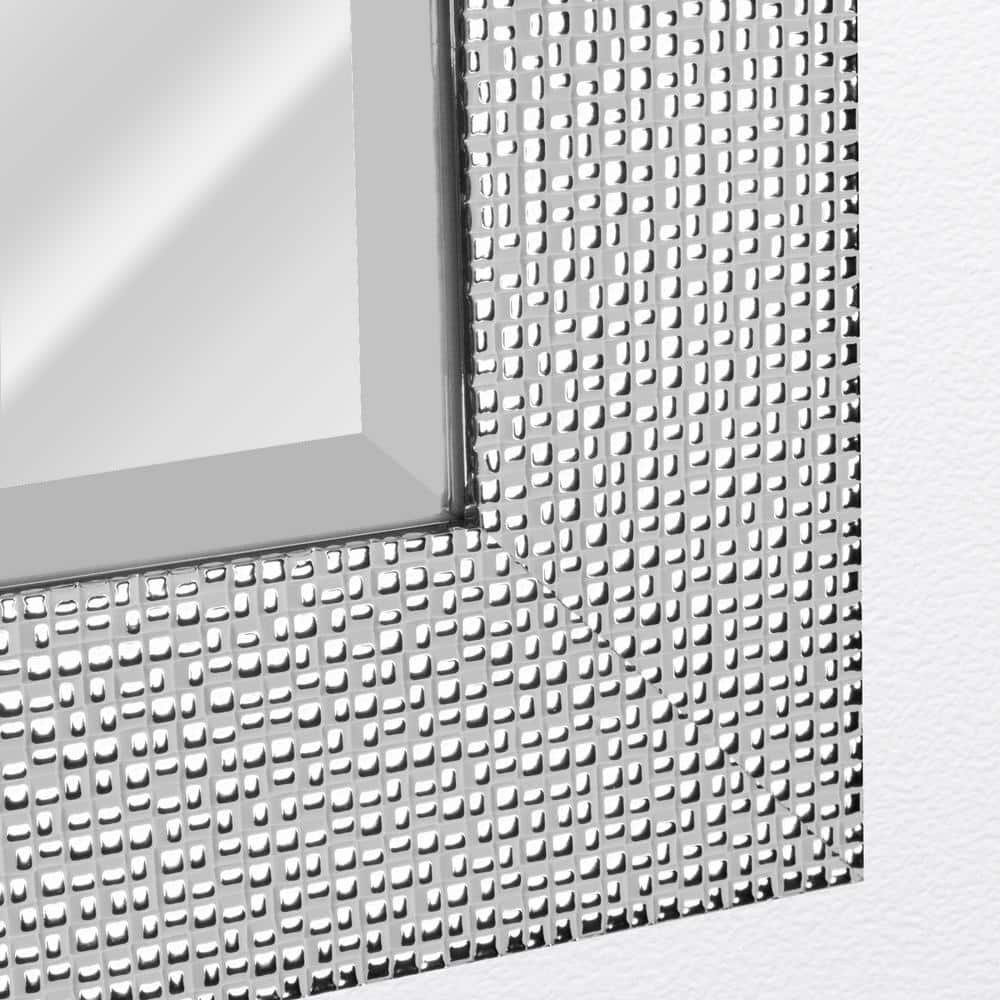Elegant Silver Beveled 27.5" x 33.5" Rectangular Vanity Mirror