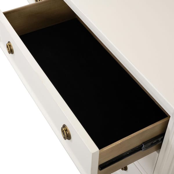 Furniture of America Whitfield Modern French White 6-Drawer 62 in