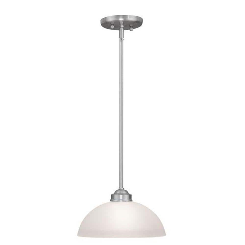 Somerset Brushed Nickel Mini Pendant with Satin Glass