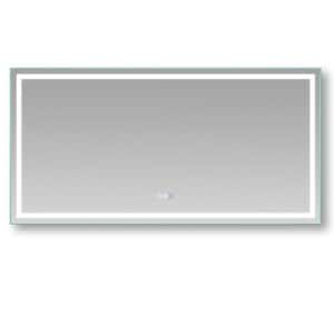 72 in. W x 36 in. H Oversized Rectangular Frameless Anti-Fog and Dimmable Wall Bathroom Vanity Mirror in Silver