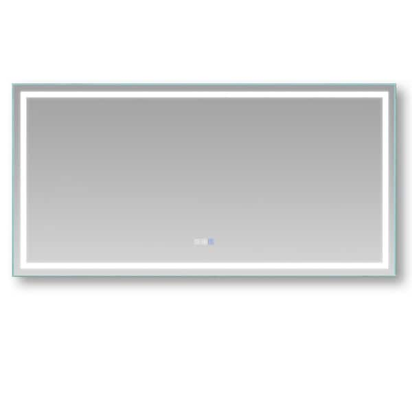 Es-diy 72 In. W X 36 In. H Oversized Rectangular Frameless Anti-fog And 