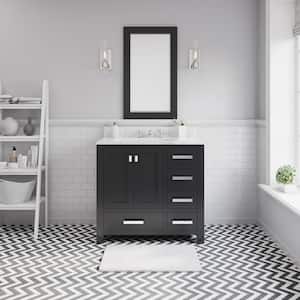 Madison 36 in. W x 34 in. H Vanity in Espresso with Marble Vanity Top in Carrara White with White Basin
