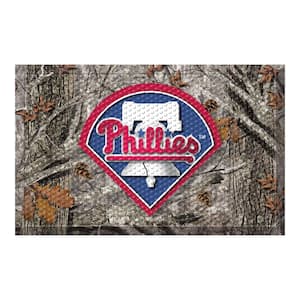 MLB - Philadelphia Phillies 19 in. x 30 in. Outdoor Camo Scraper Mat Door Mat