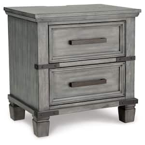 Russelyn Gray 2 Drawers 26 in. W Nightstand