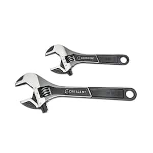 6 in. and 10 in. Wide Jaw Adjustable Wrench Set (2-Piece)