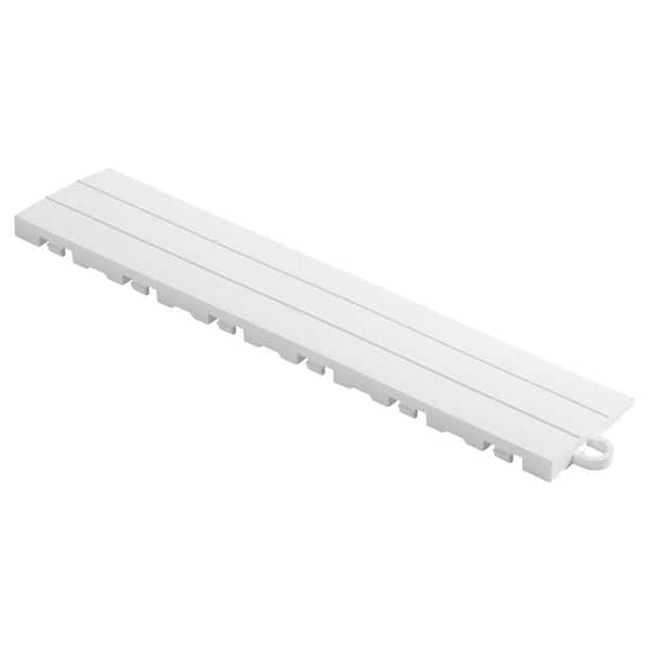 Swisstrax 2.75 in. x 12 in. Artic White Pegged Polypropylene Ramp Edging for Diamondtrax Home Modular Flooring (10-Pack)