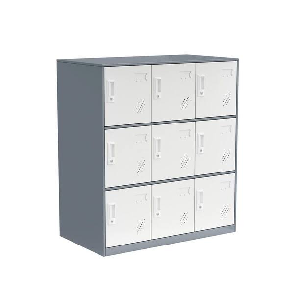Veronderstellen Getand Omdat Modern Steel 9-Doors White and Gray Metal Storage Cabinet with Card Slot  MF129653367 - The Home Depot