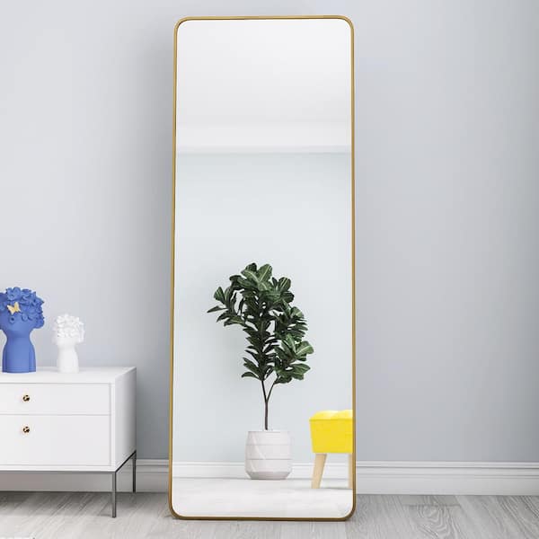 Unbranded 22 in. W x 65 in. H Rectangle Framed Gold Mirror Full Length Mirror Floor Mirror Hanging Standing or Leaning