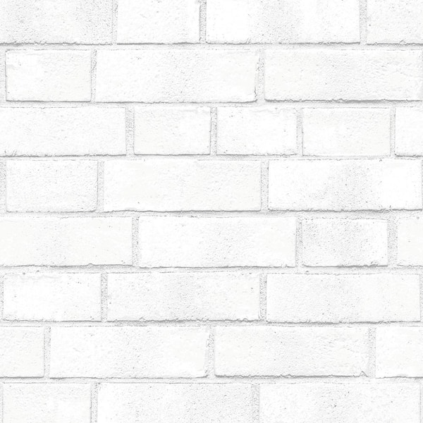 Tempaper Brick White Peel and Stick Wallpaper (Covers 56 Sq. Ft.)