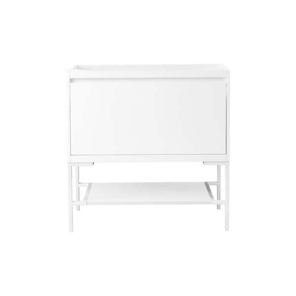 Mantova 35.4 in. W x 18.1 in. D x 20.0 in. H Single Bath Vanity Cabinet Without Top in Glossy White