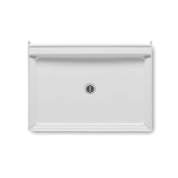 Aquatic A2 48 in. x 34 in. Single Threshold Center Drain Shower Base in White