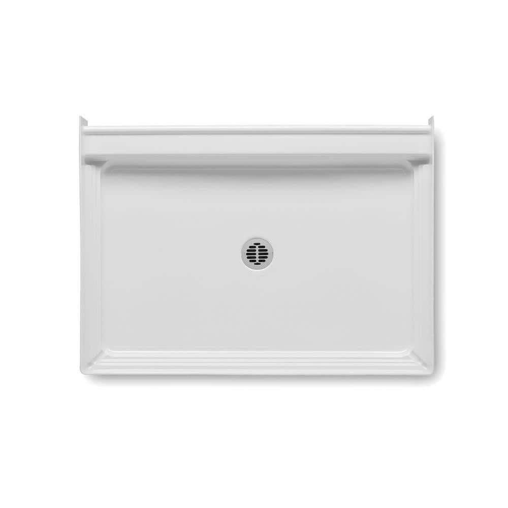 Aquatic Composite 48 in. x 34 in. Single Threshold Center Drain Shower Pan in White PAN4834AW