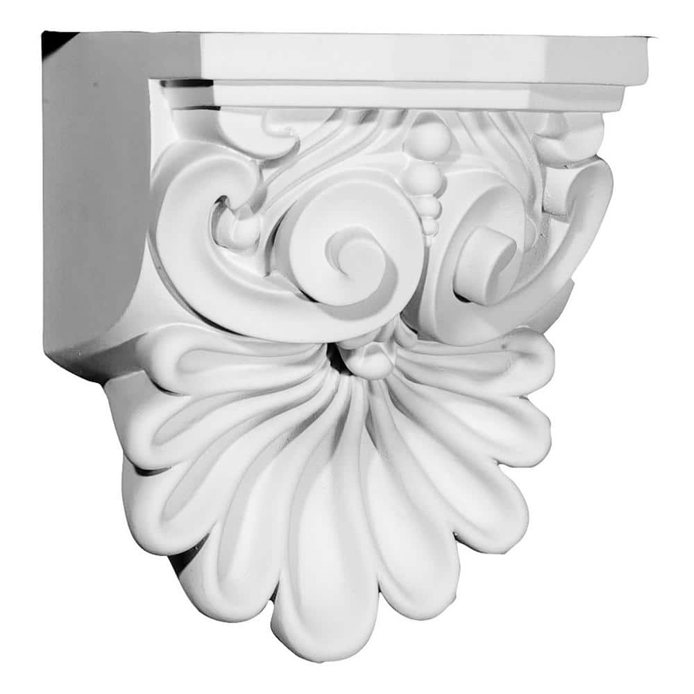 Ekena Millwork 6-3/8 in. x 5-5/8 in. x 9 in. Polyurethane Quentin Shell Corbel