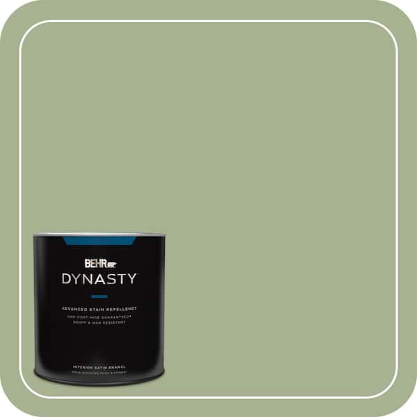 BEHR DYNASTY 1 qt. #PPU11-06 Willow Grove One-Coat Hide Satin Enamel Interior Stain-Blocking Paint and Primer