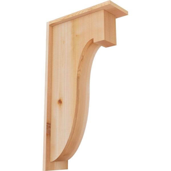 Ekena Millwork 5-1/2 in. x 14 in. x 26 in. Western Red Cedar Del Monte Smooth Corbel with Backplate