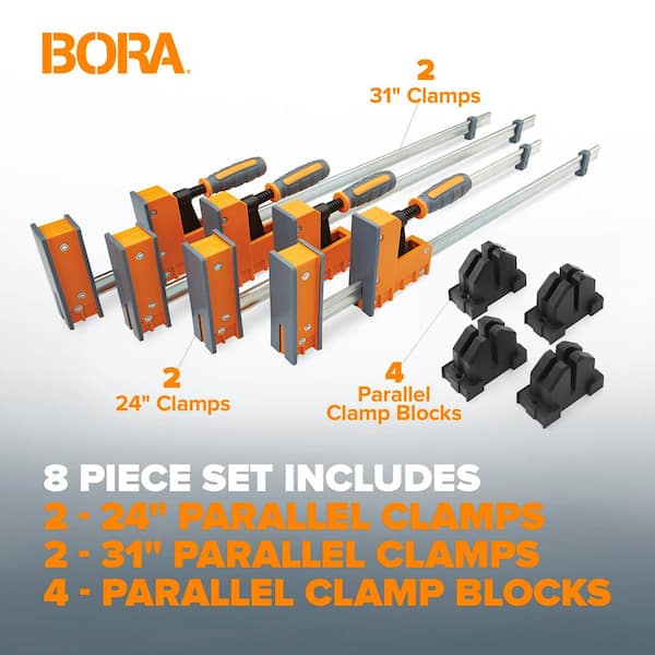 BORA Parallel Clamp Set (8-Piece) 571650 - The Home Depot