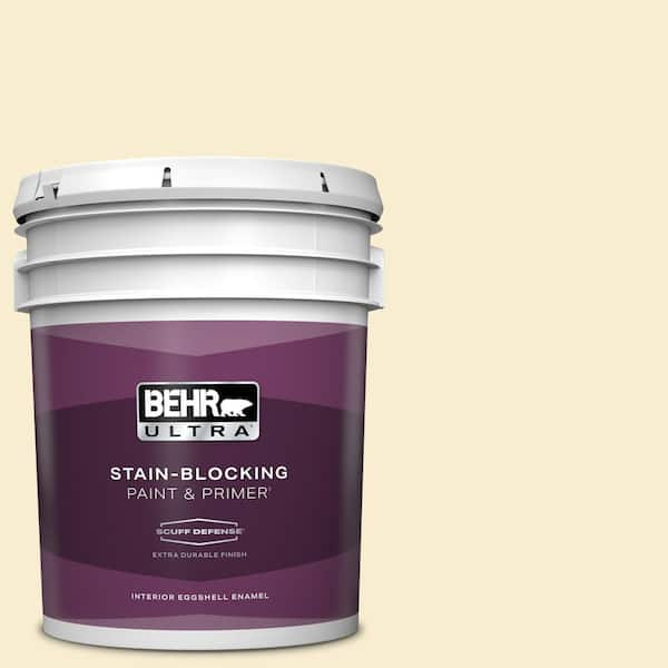 BEHR ULTRA 5 gal. #380E-2 Lightning White Extra Durable Eggshell Enamel Interior Paint & Primer