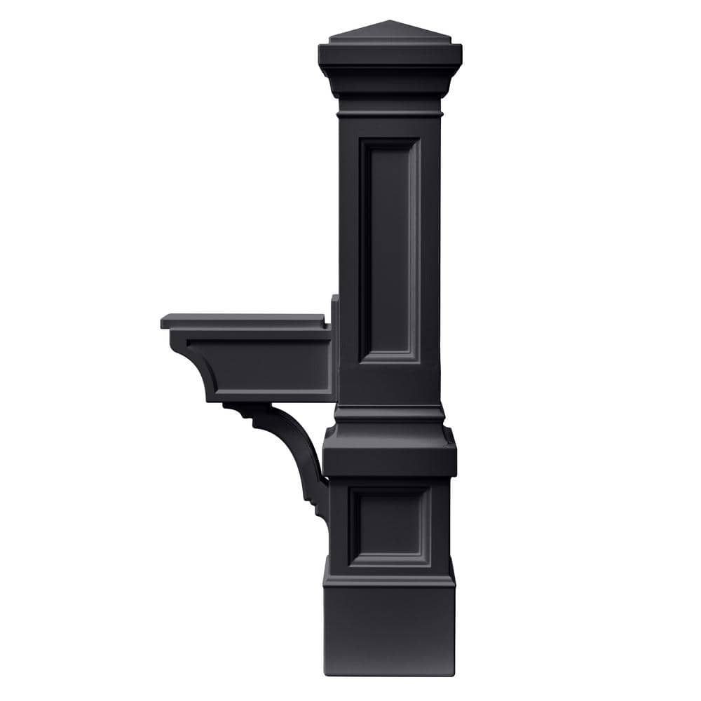 Atherton Grand Black Onyx Steel Mail Post