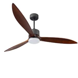 Light Pro 65 in. LED Indoor Coffee Silver Modern Ceiling Fan with Light and 3-Walnut Blades