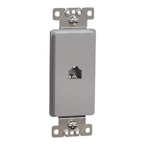 X Series Gray 1-Gang Ethernet Datacom RJ11 4 Conductor Telephone Phone Jack Cable Wall Plate Matte