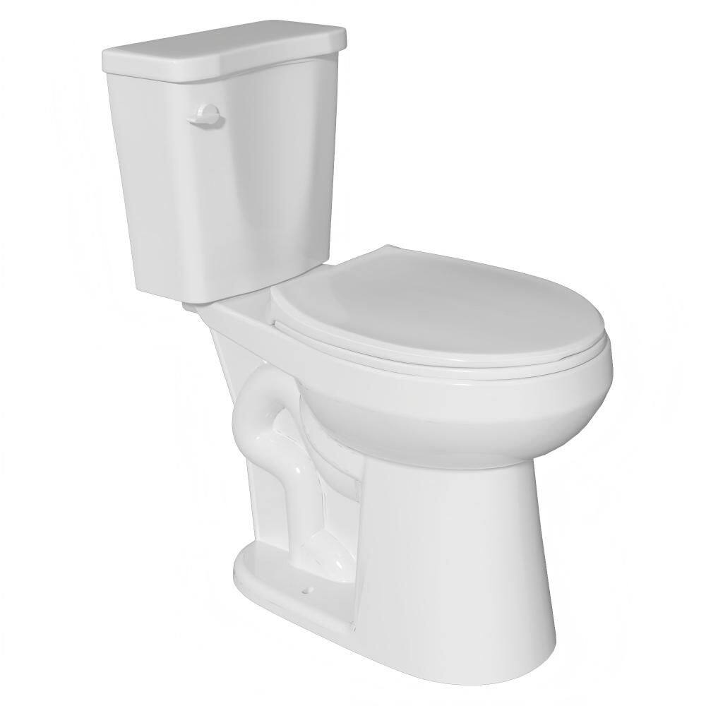 19 in. ADA Height Two-Piece Toilet 1.28 GPF Single Flush Round Toilet in White Map Flush 1000g with Soft-Close Seat price history on PriceWatchPro