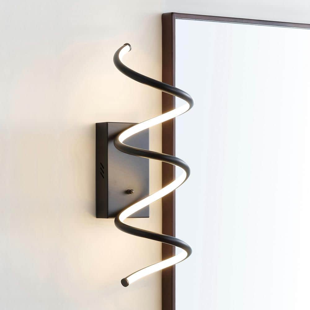 Scribble 20.5" Black Modern LED Vanity Wall Sconce