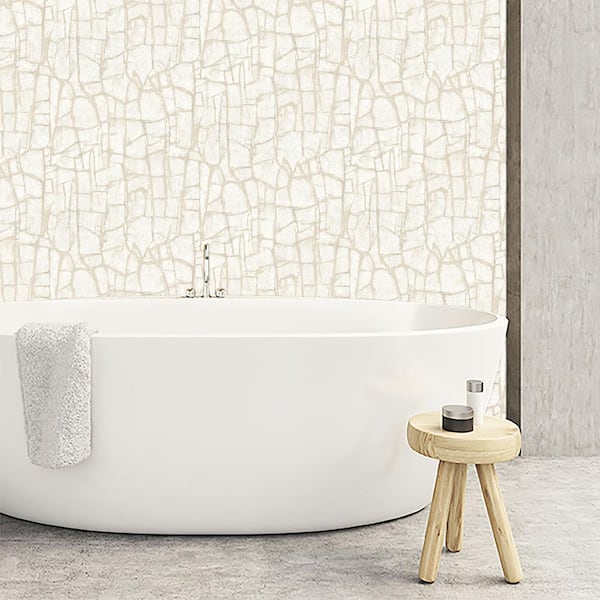 Petra Buff Vinyl Peel and Stick Wallpaper Roll (Covers 30.75 sq. ft.)