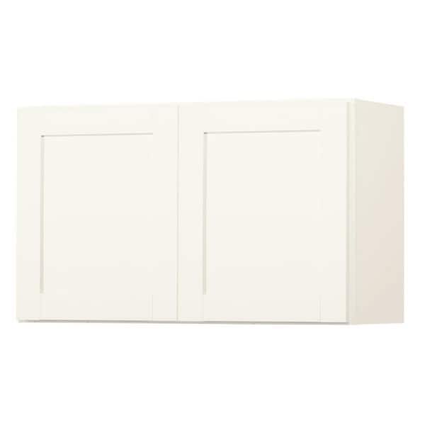 Hampton Bay Westfield Feather White Shaker Stock Assembled Wall Kitchen Cabinet (30 in. W x 12 in. D x 18 in. H)