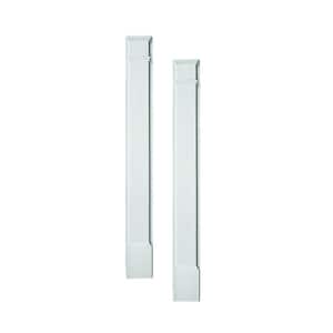 90 in. x 6 in. x 2-1/2 in. Polyurethane Plain Pilasters Moulded with Plinth Block - Pair