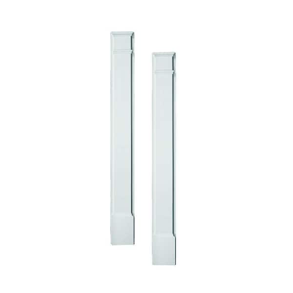 Fypon 1 - 5/8 in. x 5-1/4 in. x 90 in. Primed Polyurethane Pilaster Plain Moulding with Plinth Block