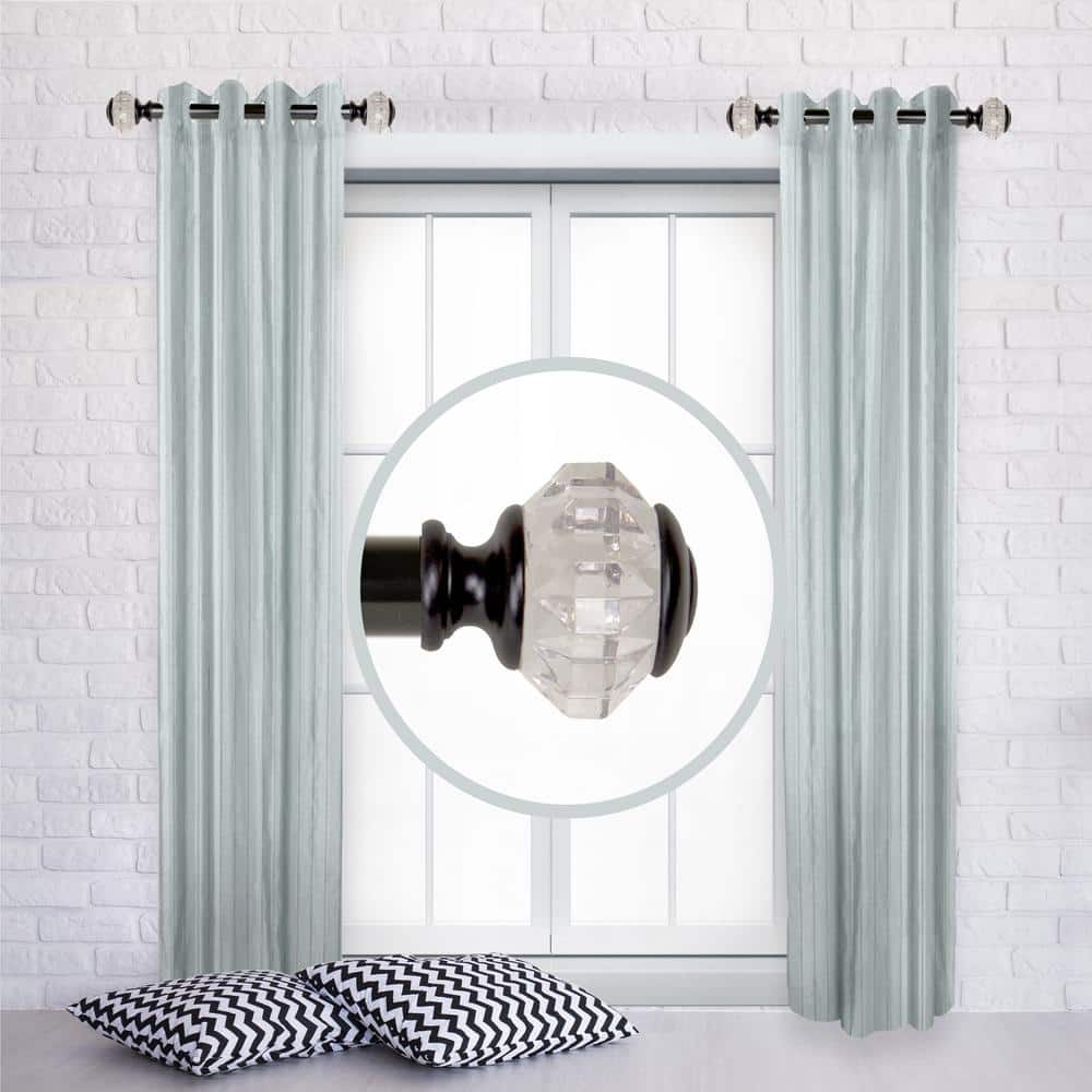 Chaste 1 dia. Curtain Rod 12-20 inch long (Set of 2) - Black