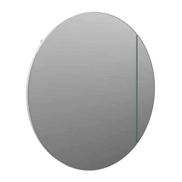 Glass Warehouse Orsa 24 in. W x 24 in. H x 4.75 in. D White Recessed Medicine Cabinet with Mirror