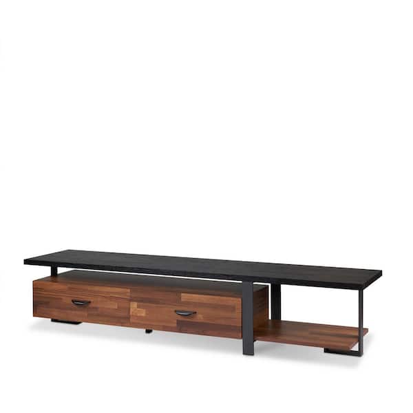 Acme Furniture Elling Walnut & Black Finish TV Stand Fits TV's up