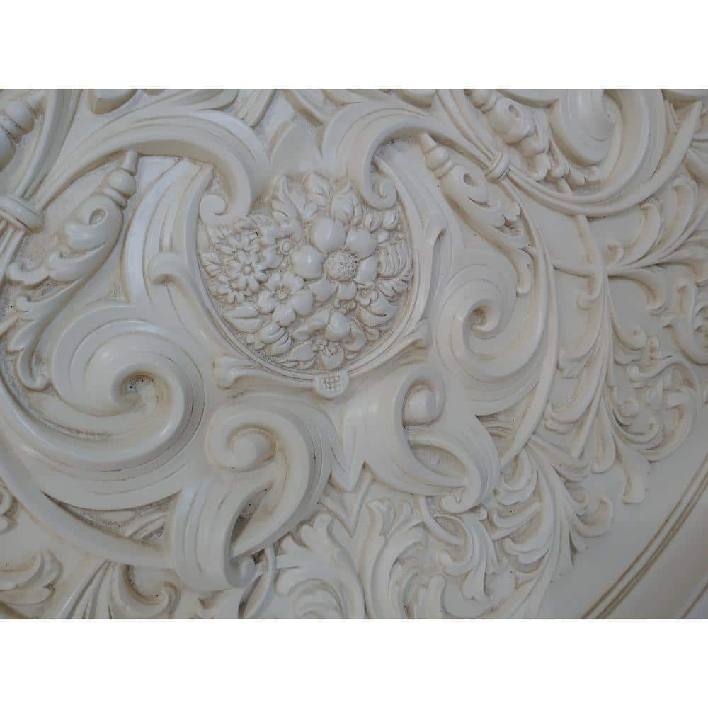 Alluring Carve Cream Round Ceiling Medallion