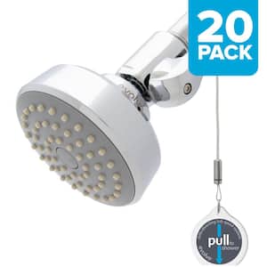 3-Spray Pattern with 1.5-GPM 18.35-in. Wall Mount Fixed Showerhead in Chrome and Thermostatic Shut-off Valve, (20-Pack)