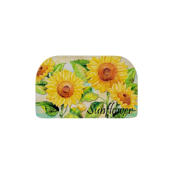 EverGrace Sunflower Semi Circle Kitchen Mat 18in.x 30in.