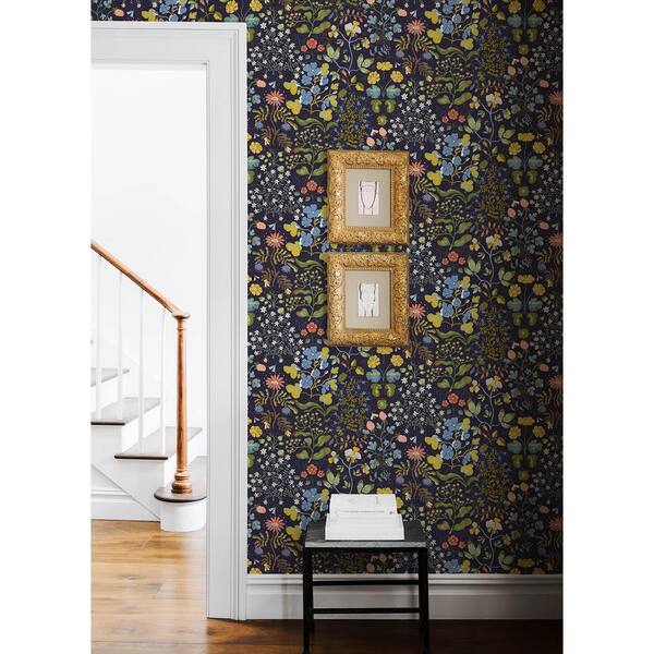 A-Street Prints Groh Dark Blue Floral Non-Pasted Non-Woven Paper Wallpaper  4143-22002 - The Home Depot