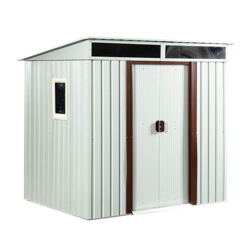 New Durable 6 ft. W x 5 ft. D Metal Foundation Outdoor Storage Shed with 2 