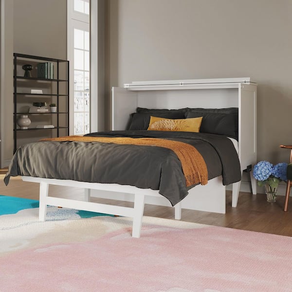 AFI Northampton White Solid Wood Frame Full Size Murphy Bed Desk