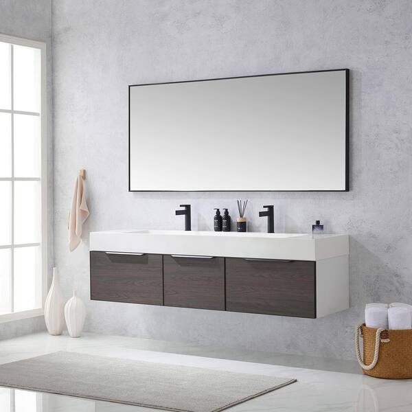 Queen 60 Full Sonoma Wall Mount Double Sink Modern Bathroom Vanity