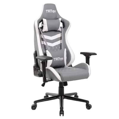 Grey And White Gaming Chairs Office Chairs The Home Depot