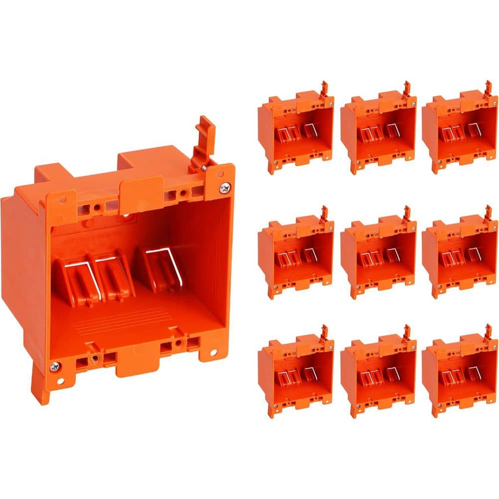 2.75 in. D x 4.4 in. W x 4 in. H 25 Cu. in Modern Two Gang Electrical Outle