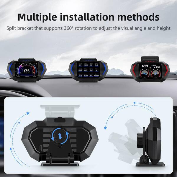 Ahfiwaso Multi-function Gauge Car HUD with Car Speed Ahfiwaso Multi-function Gauge Car HUD with Car Speed