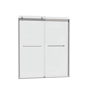 60 in. W x 74 in. H Double Sliding Frameless Shower Door in Polished Chrome with Smooth Sliding and 5/16 in.(8mm) Glass