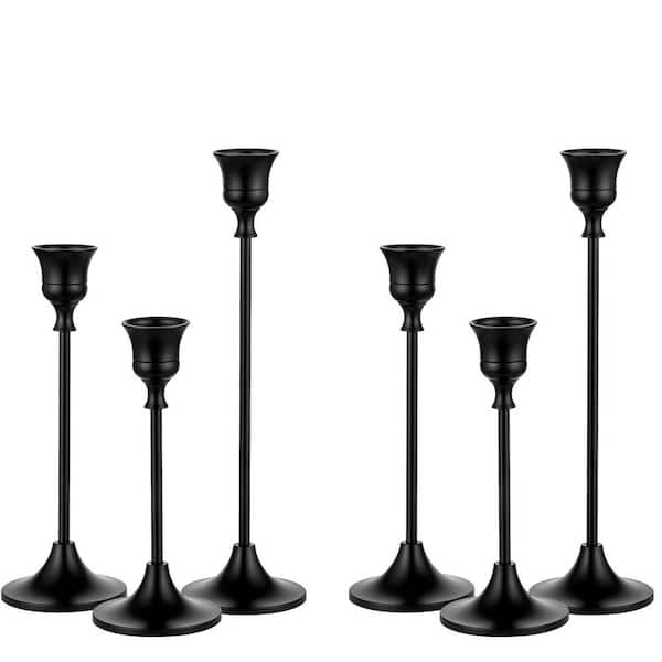 Black Metal Taper Candle Holder 6-Pack
