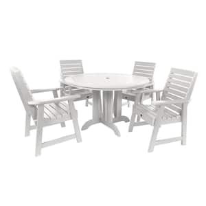 Weatherly White 5-Piece Recycled Plastic Round Outdoor Dining Set