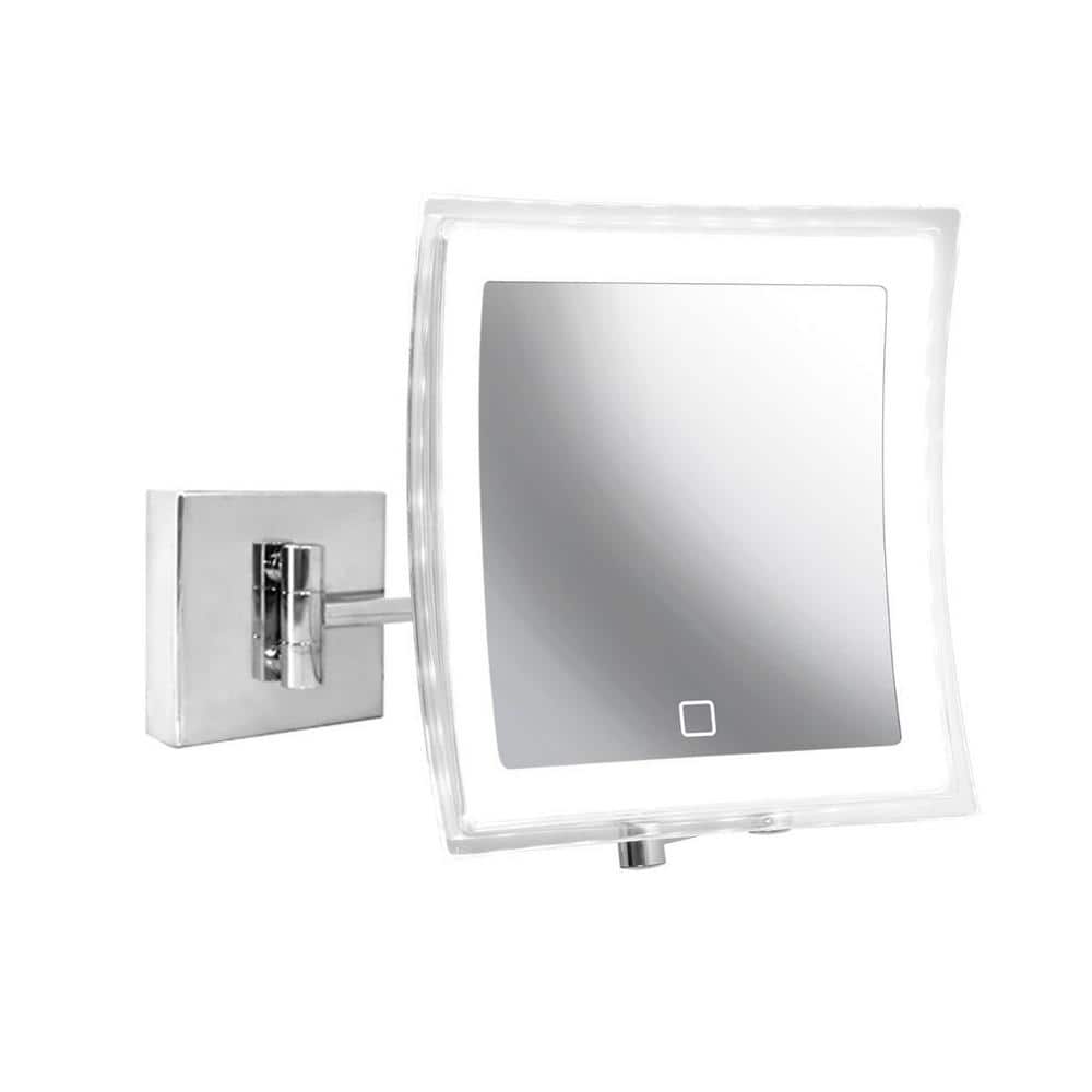 Polished Chrome LED Magnifying Wall Mounted Mirror