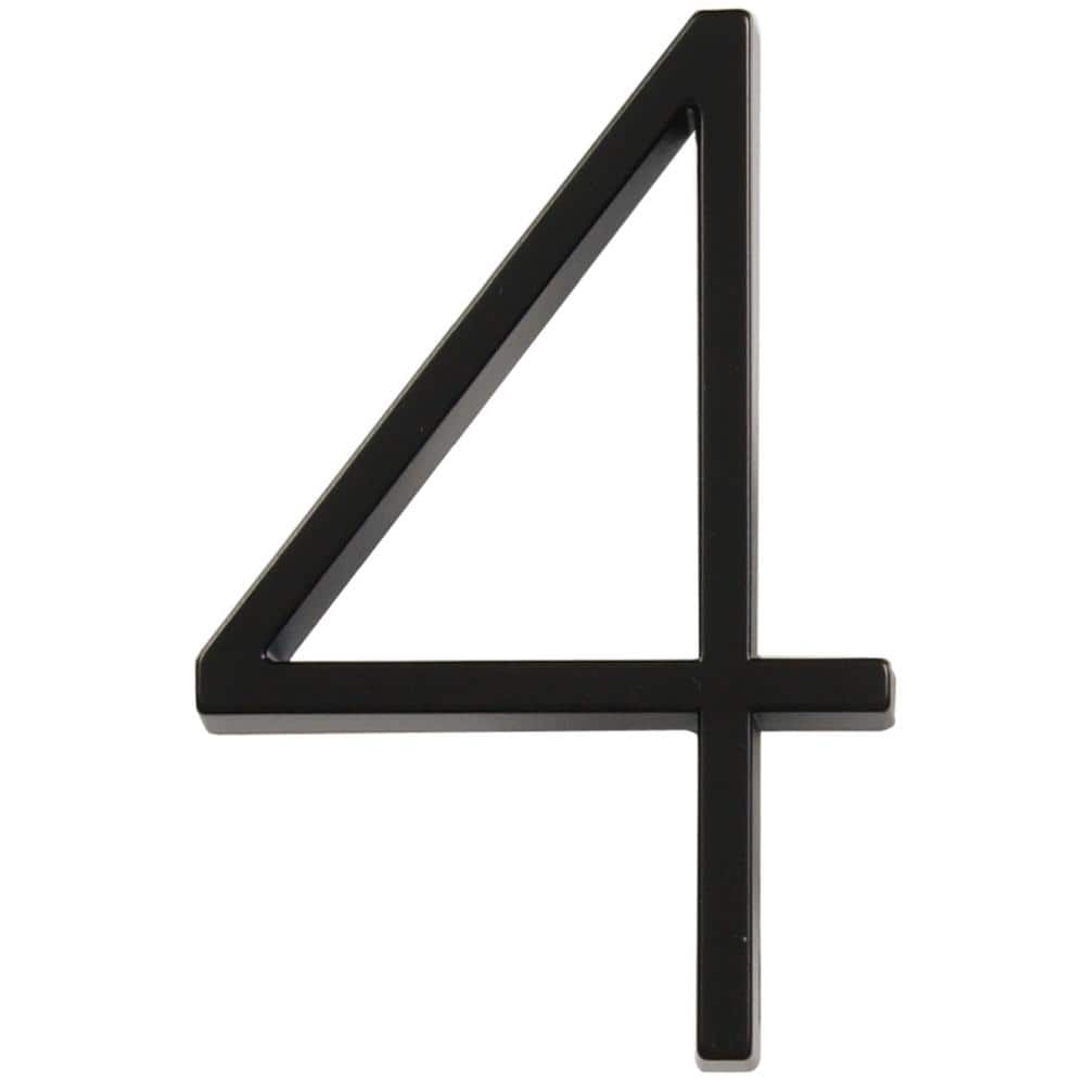 5 in. Black Modern Floating or Flush Metal House Number 4 price history on PriceWatchPro