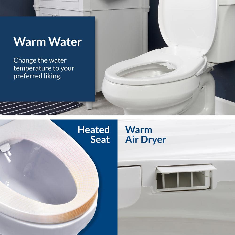 BB-500 White Heated Elongated Smart Bidet Toilet Seat