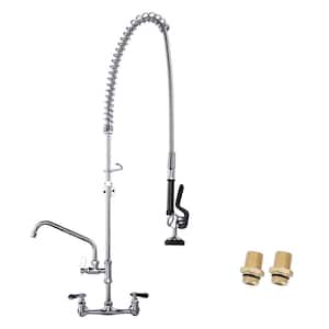 47 in Triple Handles Pull Down SprayerKitchen Faucet with Pull Out Spray Wand in Chrome